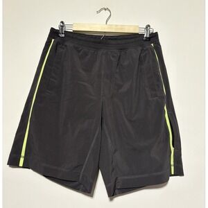 Lululemon Mens M Gray Yellow Athletic Training Lined Lightweight Shorts